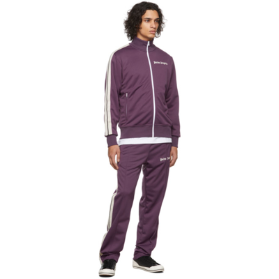 Shop Palm Angels Purple Classic Track Jacket In Burgundy