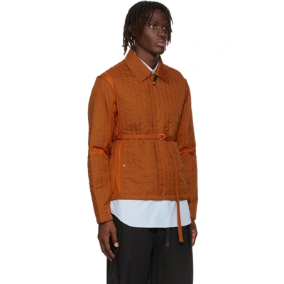 Shop Craig Green Orange Quilted Skin Jacket