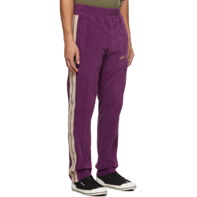 Shop Palm Angels Purple Corduroy Track Pants