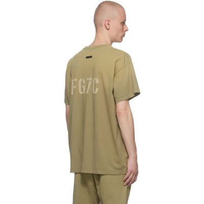 Shop Fear Of God Green 'fg7c' T-shirt In Vintage Army315