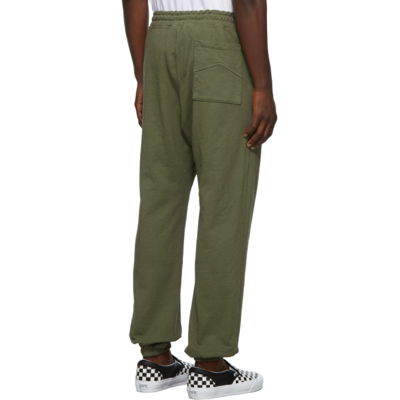 Shop Rhude Logo Lounge Pants In Olive0024