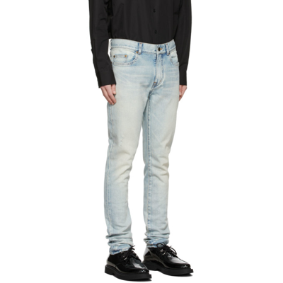 Shop Saint Laurent Blue Skinny 5 Pocket Low Jeans In 4998 Lt Fall Blue