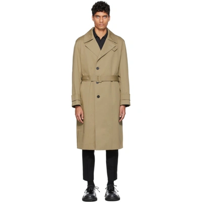 Solid Homme Beige Minimal Cotton Trench Coat In Beige 110e | ModeSens