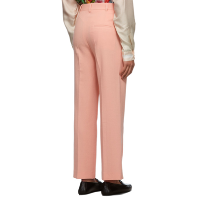 Shop Casablanca Pink Merino Wool Pleated Trousers In Light Peach