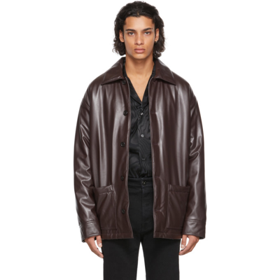 Shop Opening Ceremony Faux-leather Car Jacket In Dk Brown T