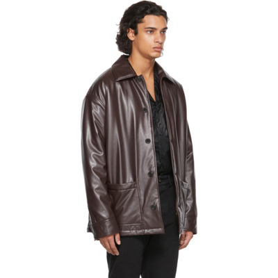 Shop Opening Ceremony Faux-leather Car Jacket In Dk Brown T