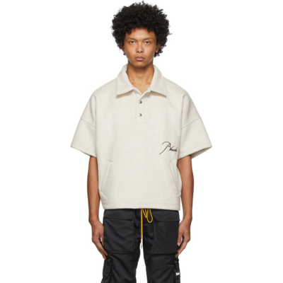 Shop Rhude Beige Wool & Nylon F1 Polo In Creme0196