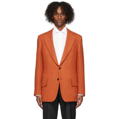 Shop Factor's Ssense Exclusive Orange Wool Blazer