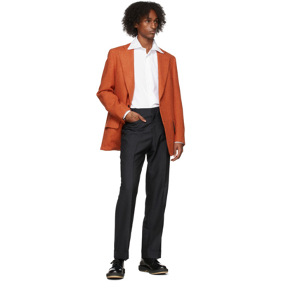 Shop Factor's Ssense Exclusive Orange Wool Blazer