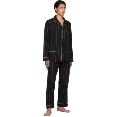Shop Ermenegildo Zegna Black Lyocell Classic Pyjama Set In 004 Black
