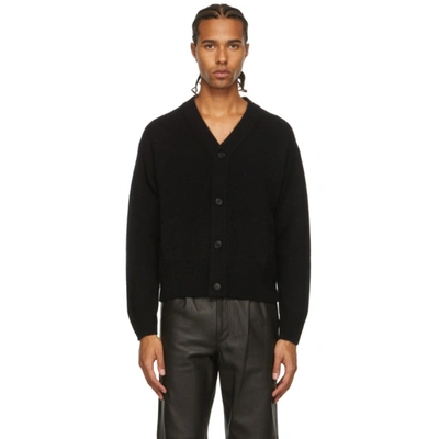 Shop Auralee Black Cashmere Knit Cardigan In Top Black