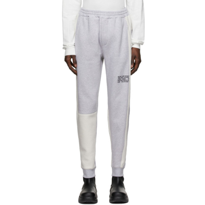 Shop Helmut Lang Grey & Off-white Colorblock Jogger Lounge Pants In 79 Light Heather Gre