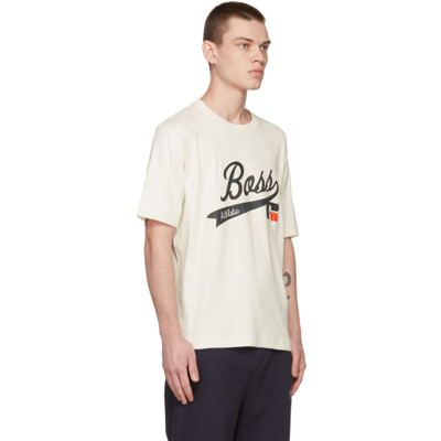 Shop Hugo Boss Off-white Russell Athletic Edition Logo T-shirt In 118 Open White