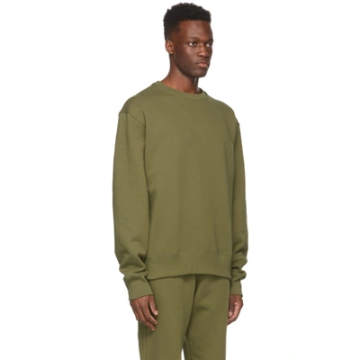 Shop Adidas Originals By Pharrell Williams Khaki Basics Sweatshirt In Olive Cargo