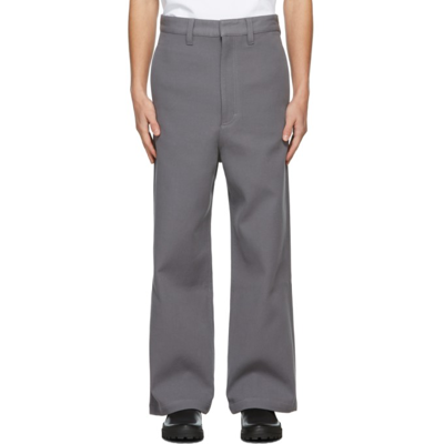 Shop Ami Alexandre Mattiussi Grey Wide Fit Trousers In 50 Grey