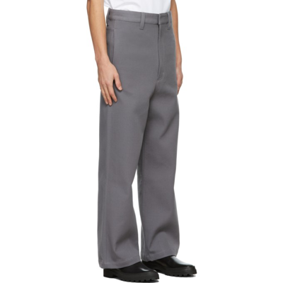 Shop Ami Alexandre Mattiussi Grey Wide Fit Trousers In 50 Grey