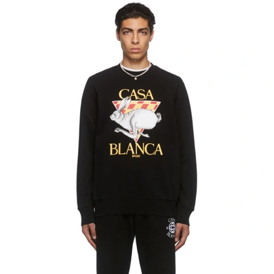 Shop Casablanca Black 'casa Sport' Sweatshirt In Black - Casa Sport
