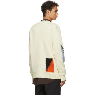 Shop Jil Sander Off-white Wool Jacquard Sweater In 966 Open Miscellan
