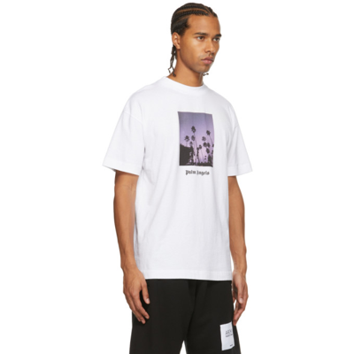 Shop Palm Angels White Stars And Palms T-shirt In White Black