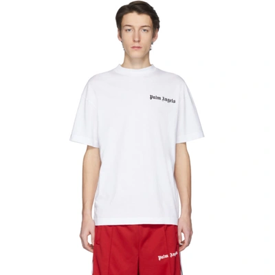 Shop Palm Angels White New Basic T-shirt In 0110 Whtblk
