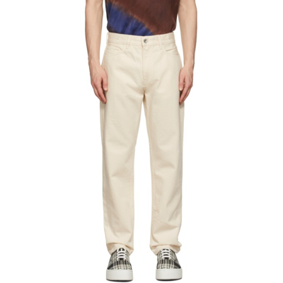 Shop Ymc You Must Create White Selvedge Tearaway Trousers In Ecru