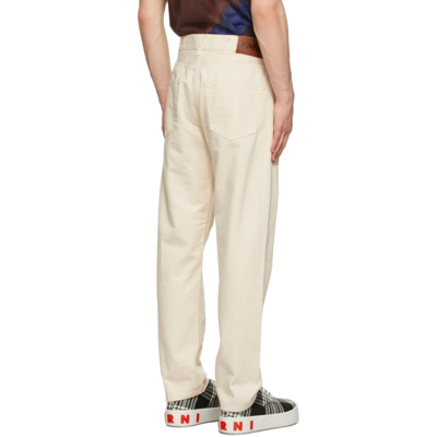 Shop Ymc You Must Create White Selvedge Tearaway Trousers In Ecru