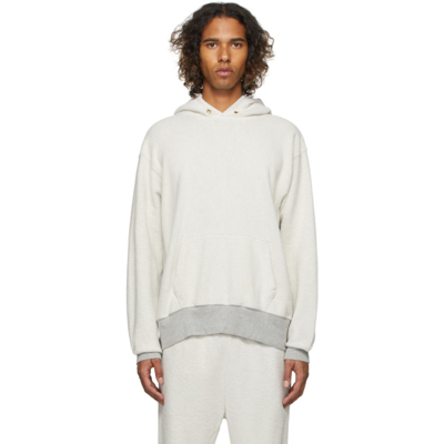 Shop Les Tien Off-white Inside Out Hoodie In Heathergrey