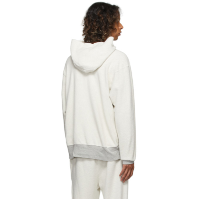 Shop Les Tien Off-white Inside Out Hoodie In Heathergrey