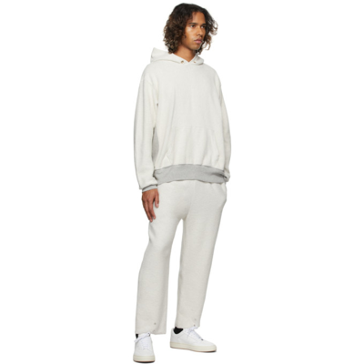 Shop Les Tien Off-white Inside Out Hoodie In Heathergrey