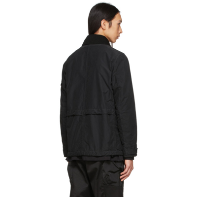 Shop Stone Island Black Micropile David Light-tc Coat In V0029 Black