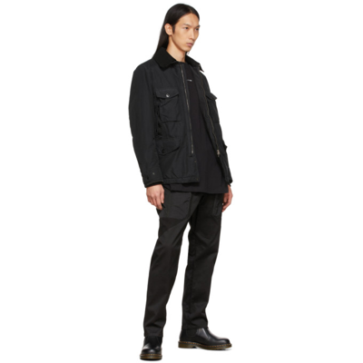 Shop Stone Island Black Micropile David Light-tc Coat In V0029 Black