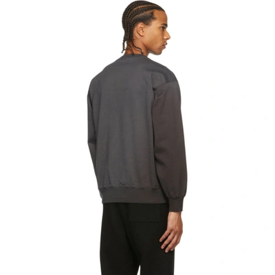 Shop Auralee Grey Compact Gradation Sweatshirt In Ink Black Gradation