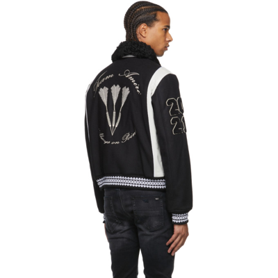 Shop Amiri Black Always On Point Varsity Bomber