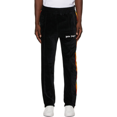 Shop Palm Angels Rainbow Chenille Lounge Pants In Black White