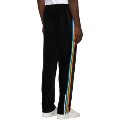 Shop Palm Angels Rainbow Chenille Lounge Pants In Black White