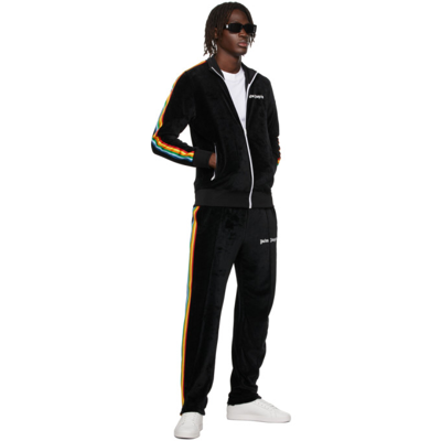 Shop Palm Angels Rainbow Chenille Lounge Pants In Black White