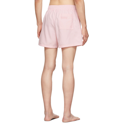 Shop Vetements Pink Logo Tech Swim Shorts In Baby Pink
