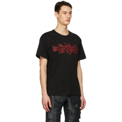 Shop Givenchy Black & Red Schematics Logo T-shirt In 001 Black