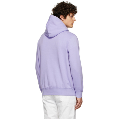 Shop Polo Ralph Lauren Purple Cotton Fleece Hoodie In Sky Lavender