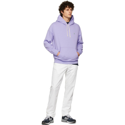 Shop Polo Ralph Lauren Purple Cotton Fleece Hoodie In Sky Lavender