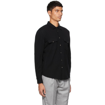 Shop Brunello Cucinelli Black Wool & Cashmere Shirt In C101 Black