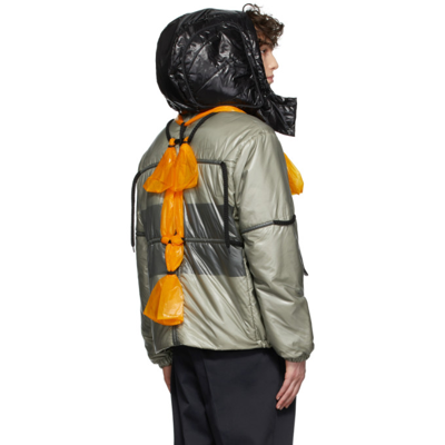 Pillow Rope Hooded Puffer Jacket In Green