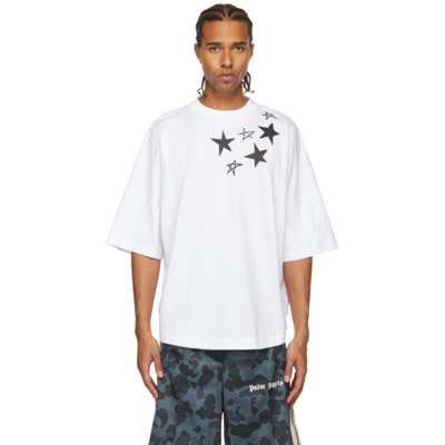 Shop Palm Angels White Shooting Stars Over T-shirt