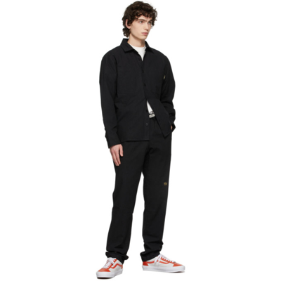 Shop Advisory Board Crystals Black Cotton Utility Trousers In Anthracite
