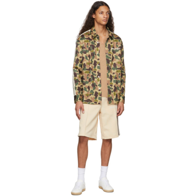 Shop Palm Angels Green Camo Track Shirt In Military