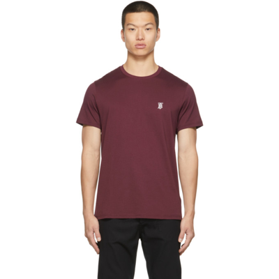 Shop Burberry Parker Logo T-shirt In Deep Maroon