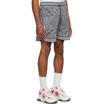 Shop Amiri Bandana B-ball Shorts In Grey