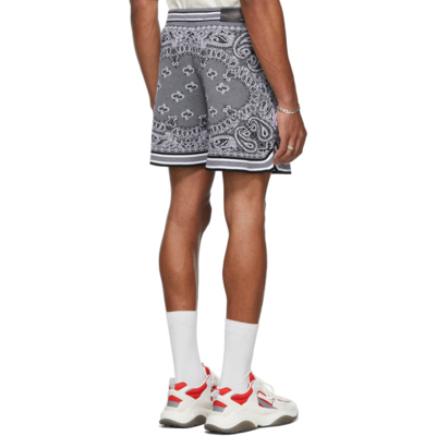 Shop Amiri Bandana B-ball Shorts In Grey