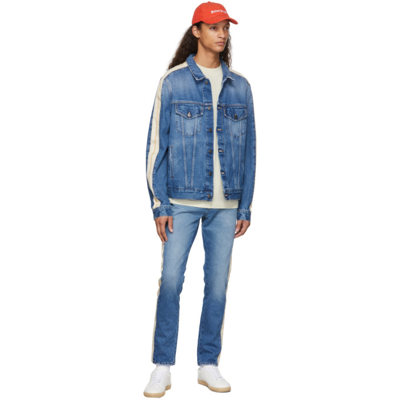 Palms Sunrise Denim Jaket in blue - Palm Angels® Official