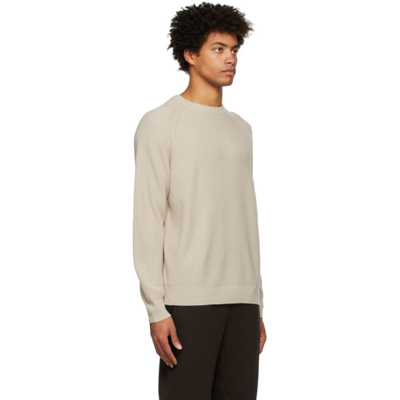 Shop Theory Beige Cashmere Waffle Knit Sweater In Peyote